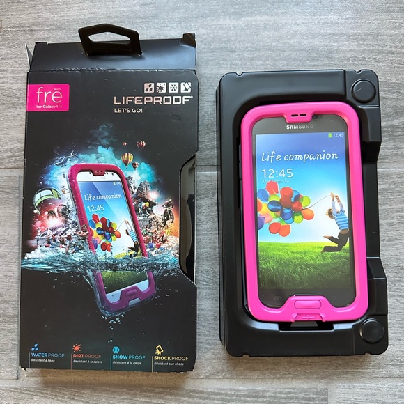 NEW LifeProof Fre Waterproof Phone Case For Samsung Galaxy S4 Pink/Gray - Picture 1 of 2